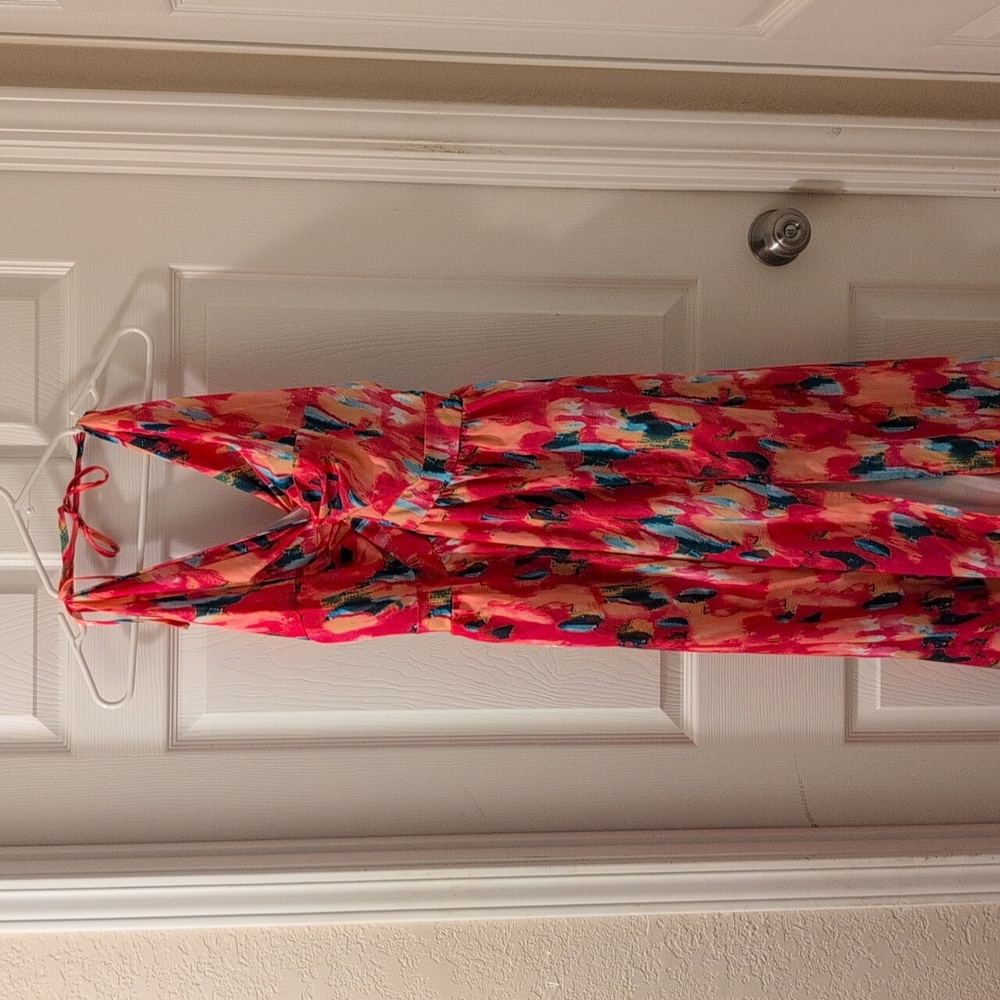 Vibrant Multicolor Halter Dress With Cutout